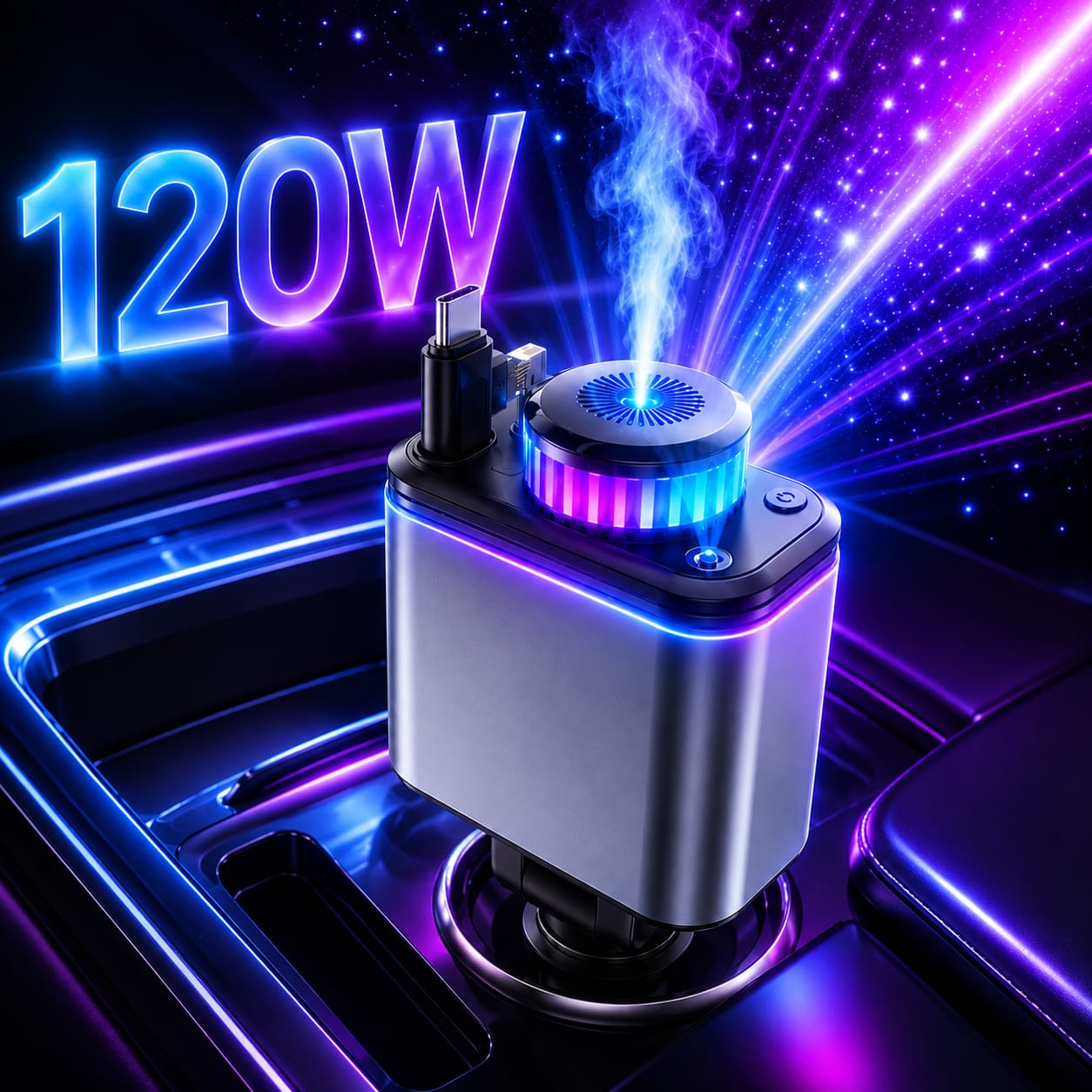 5-in-1 Retractable Car Charger