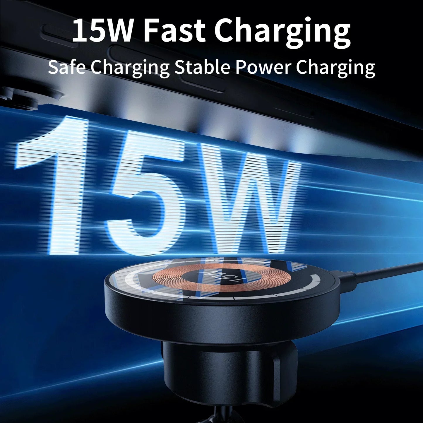 AuraClip™ 15W Magnetic Car Charger