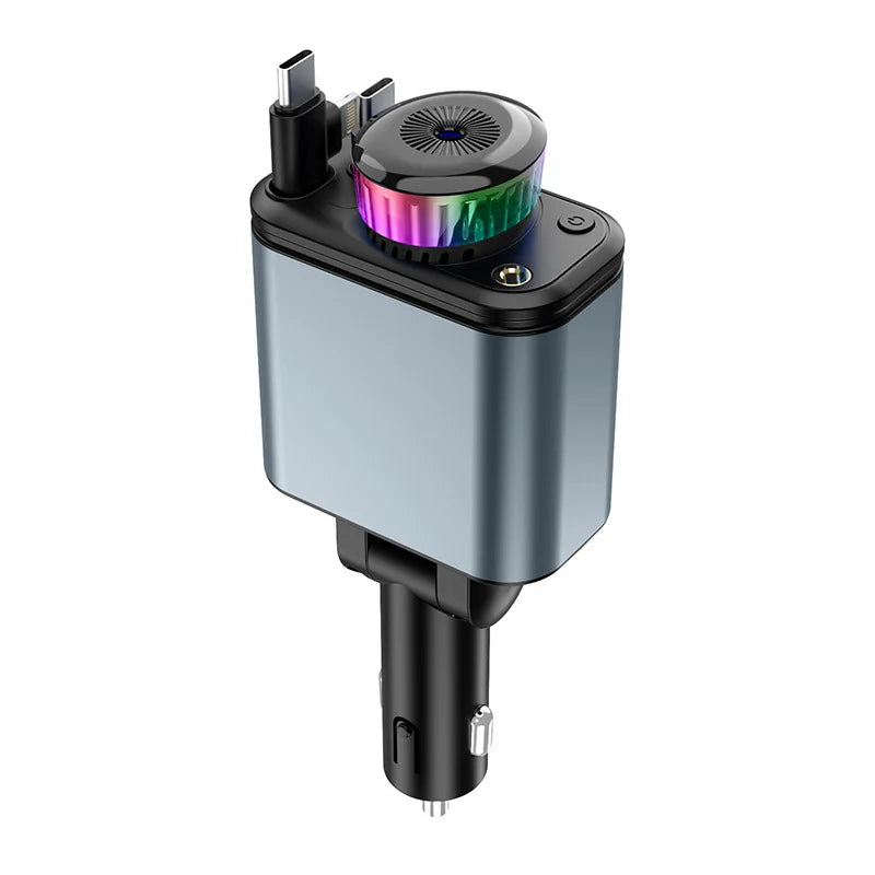 AuraCharge Pro™ | 5-in-1 Retractable Car Charger.