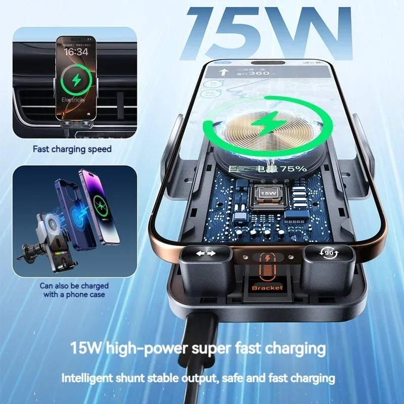 AuraClip™ Smart Auto-Clamping Wireless Car Charger