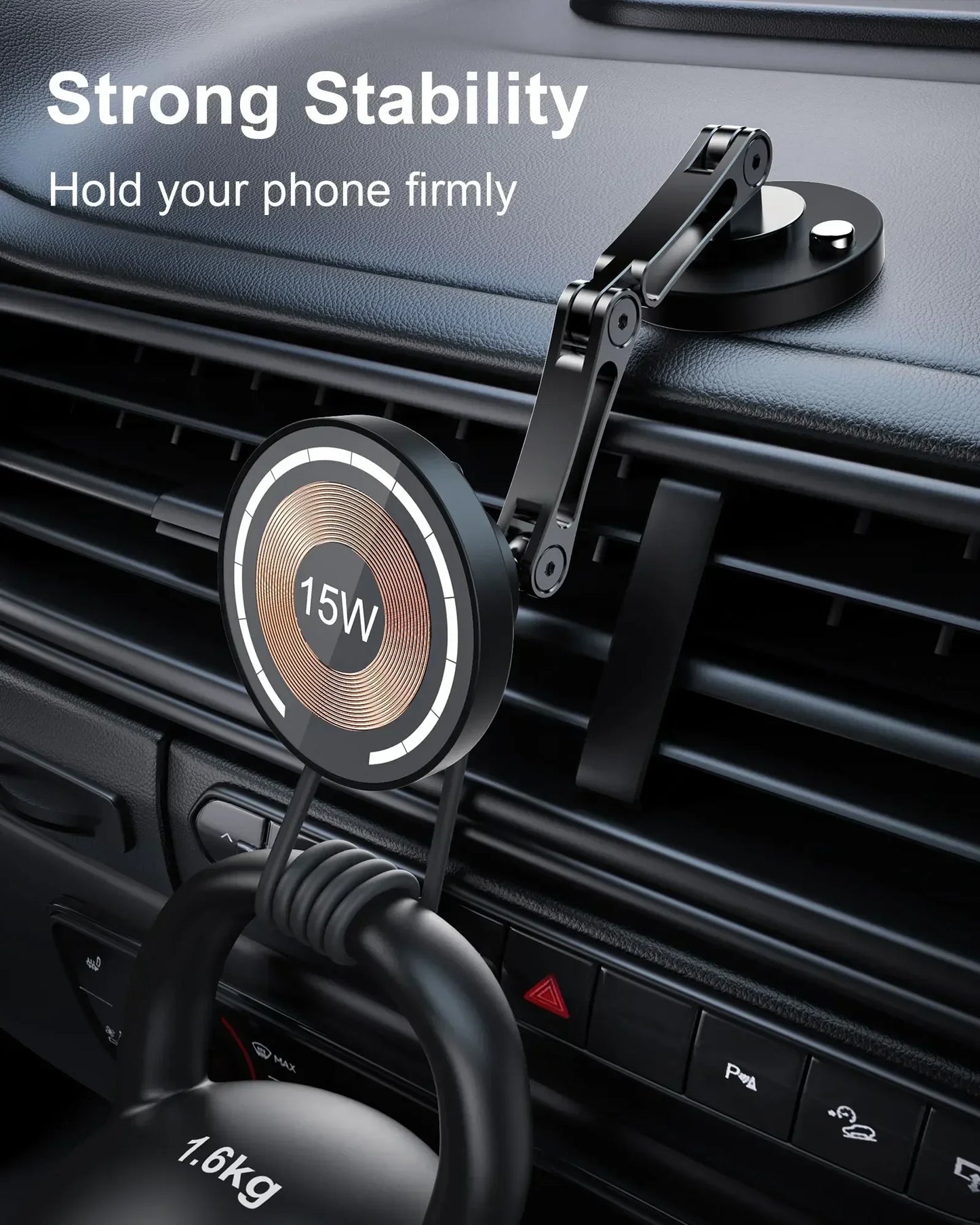 AuraClip™ 15W Magnetic Car Charger
