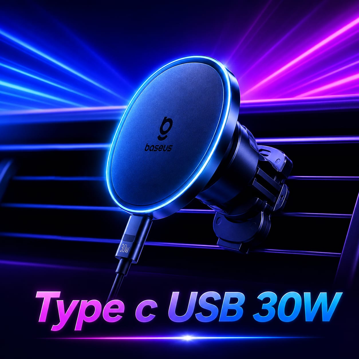 Baseus Magnetic Wireless Car ChargerPhone Holder